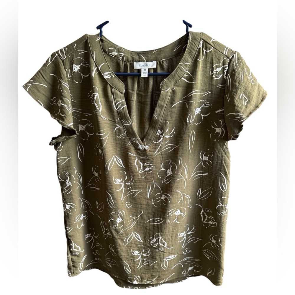 Como Blu Green Blouse size M